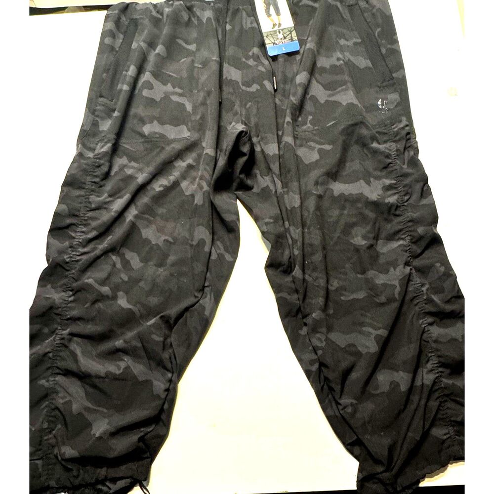 Spyder Active Black Gray Camo Capri Jogger Pants Women’s Large Ruched Athletic
